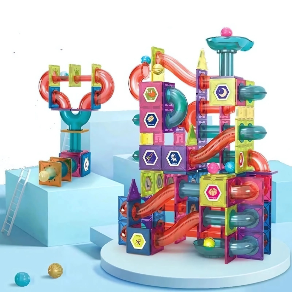 Colorful Magnetic Tile Set (73 pcs) – STEM Educational Toy (Age 3+)