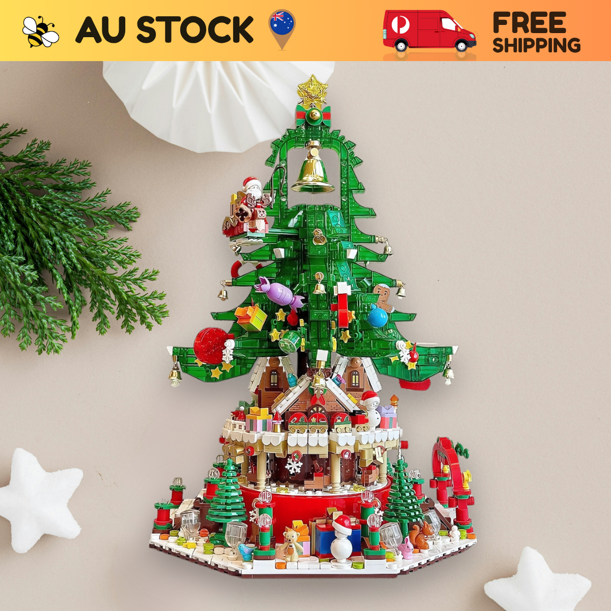 Premium Christmas Tree Model Kit with Lights – STEM Building Toy (Age 6+)
