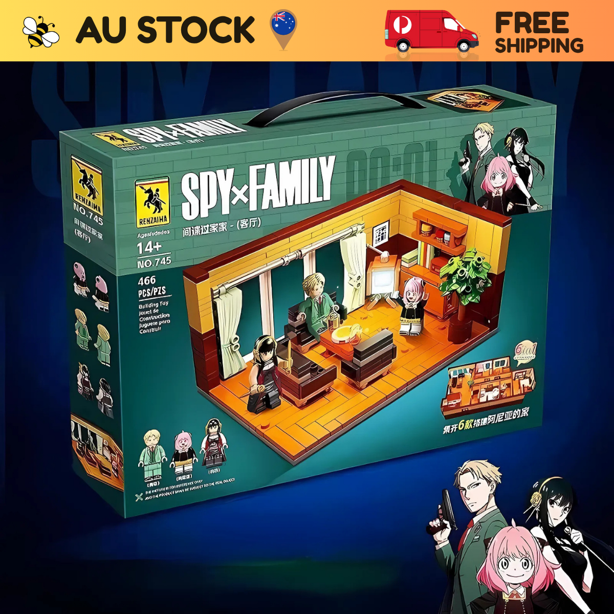 Spy X Family Living Room Model Kit – STEM Building Toy (Age 6+)