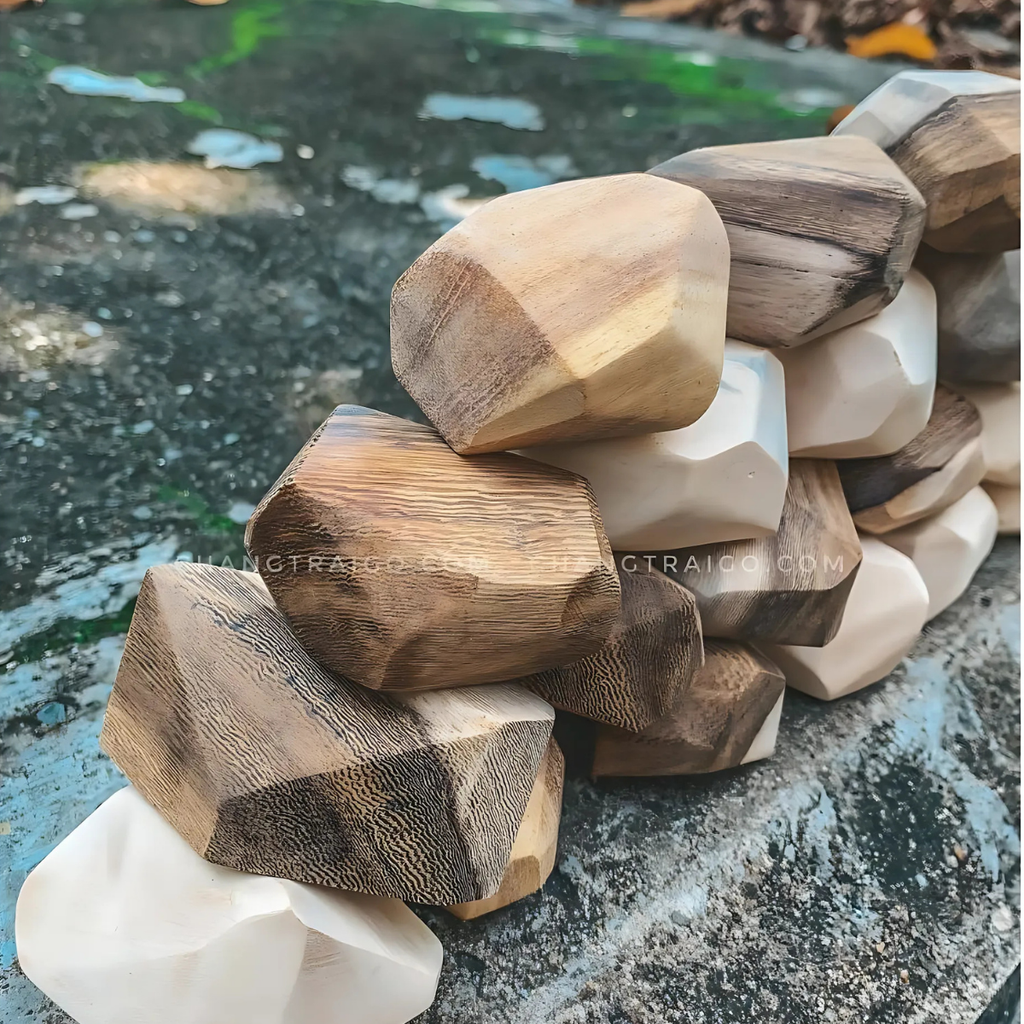Tumi-Ishi Wooden Balancing Stones - 9 pcs – Montessori Educational Toy (Age 2+)