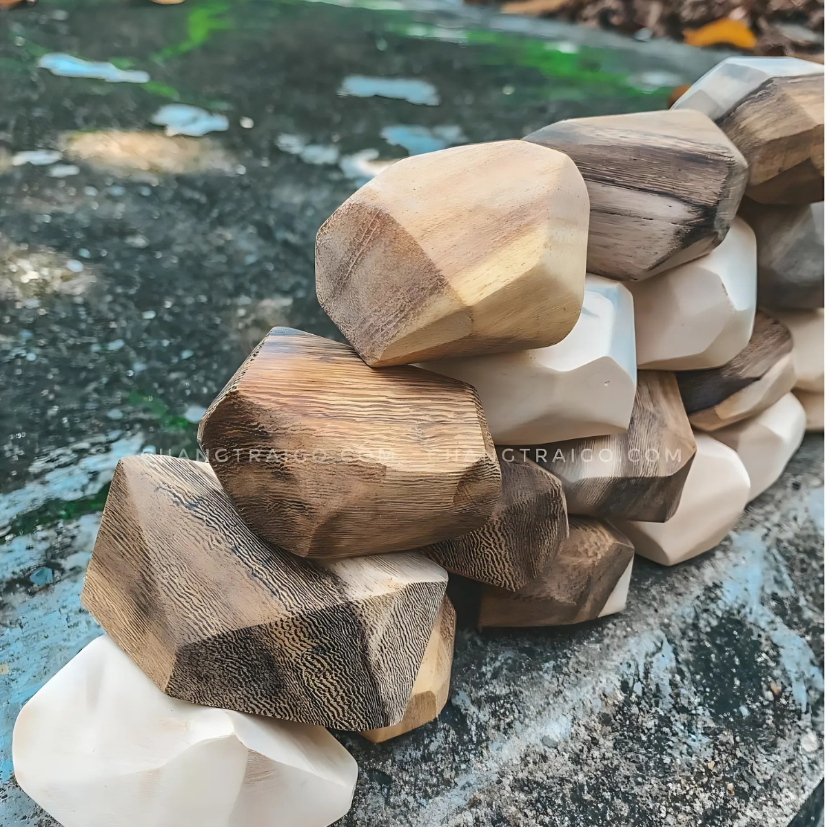 Tumi-Ishi Wooden Balancing Stones - 9 pcs – Montessori Educational Toy (Age 2+)