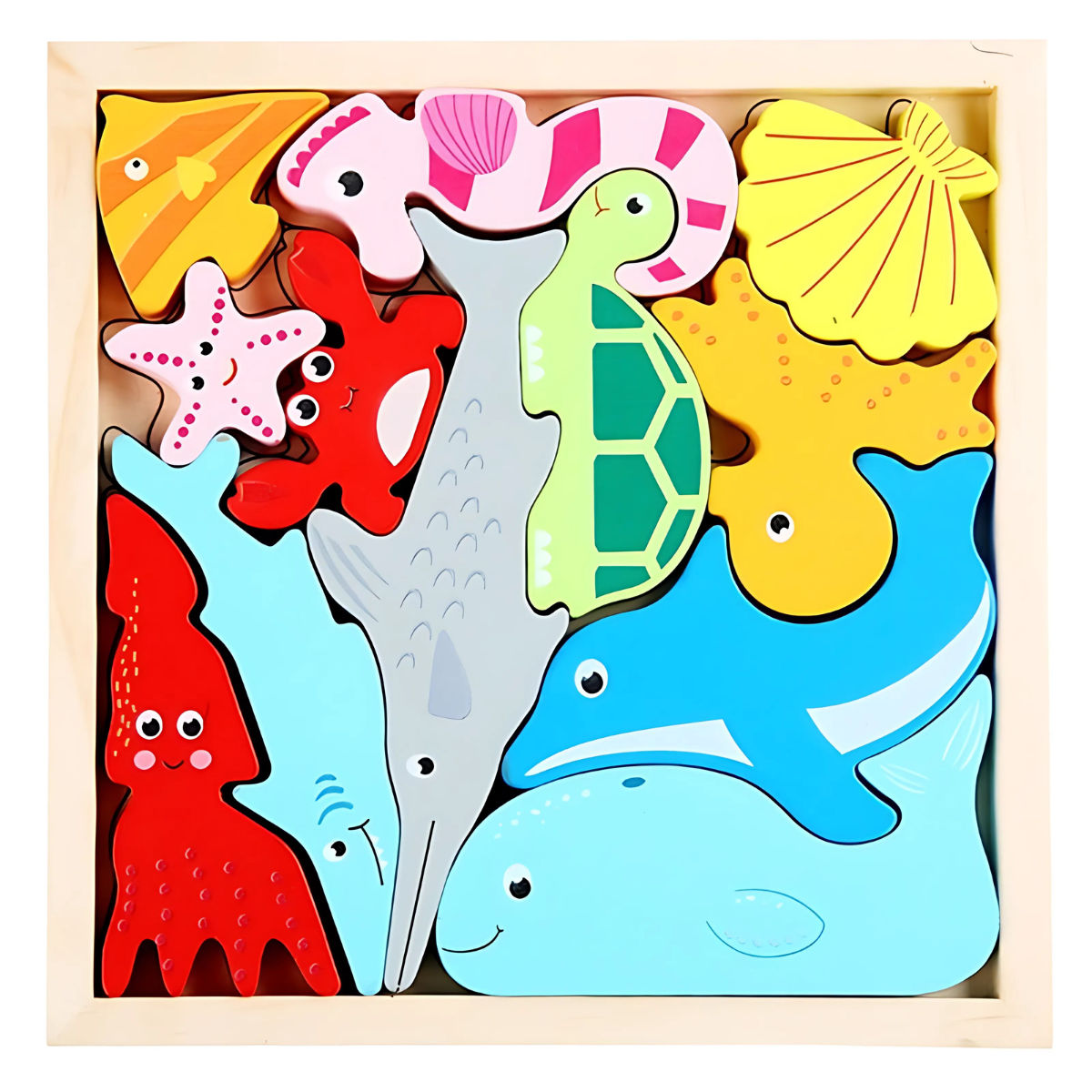 Wooden Logic Puzzle Board - Montessori Educational Toy (Age 3+)