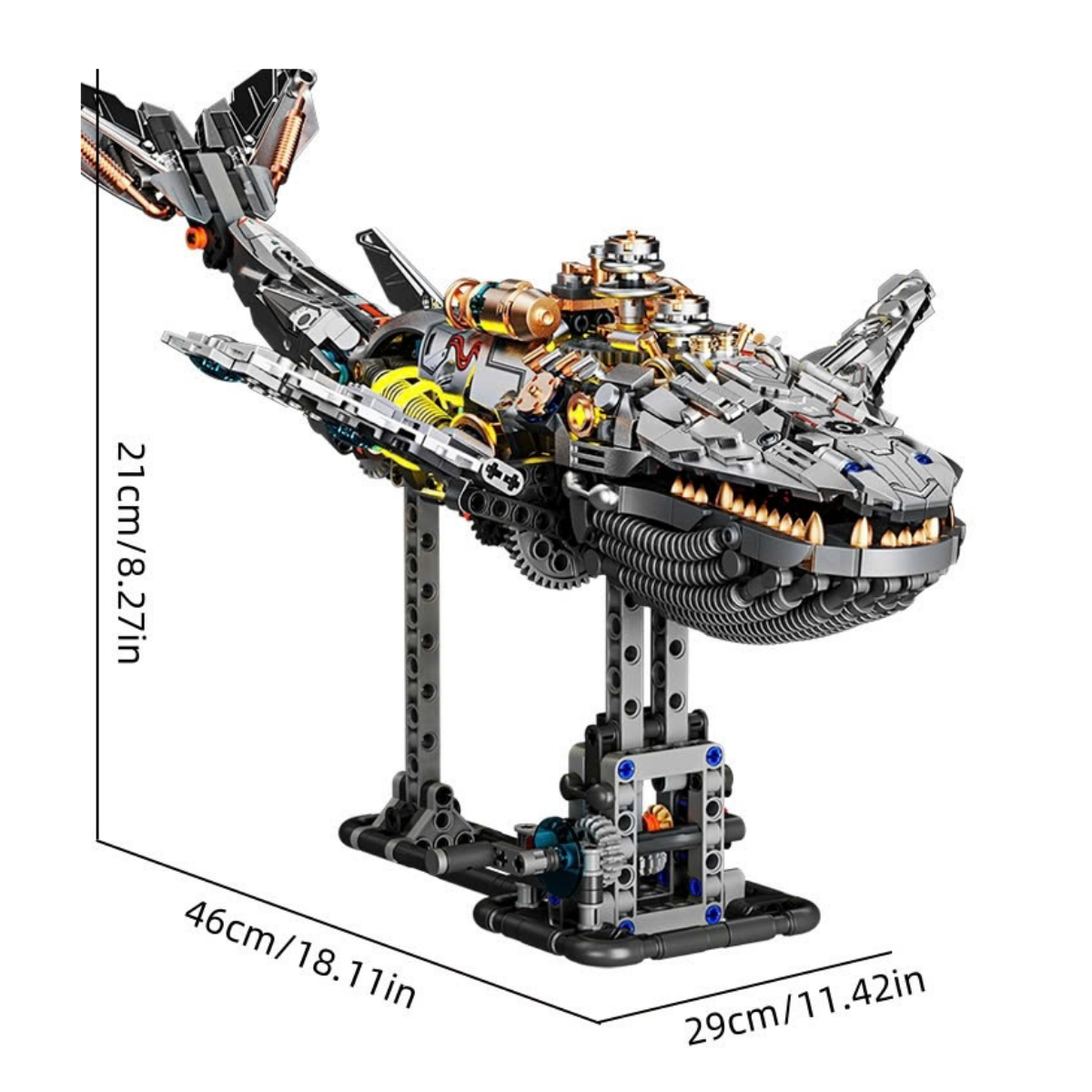 Mechanical Whale Model Kit with LED – STEM Building Toy (Age 6+)