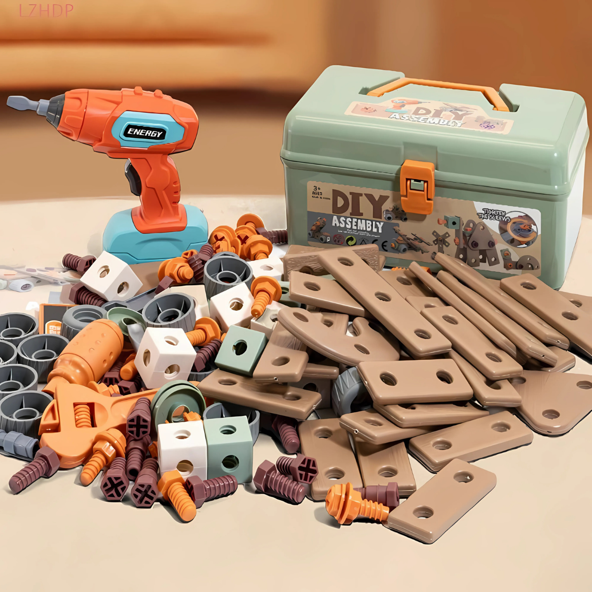 DIY Drill & Build Tool Set (144 pcs) – STEM Educational Toy (Age 4+)