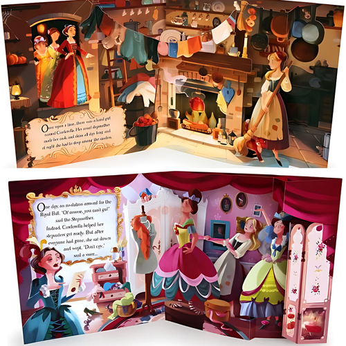 3D Pop-Up Book – Cinderella Story | Educational English Learning Toy (Age 3+)