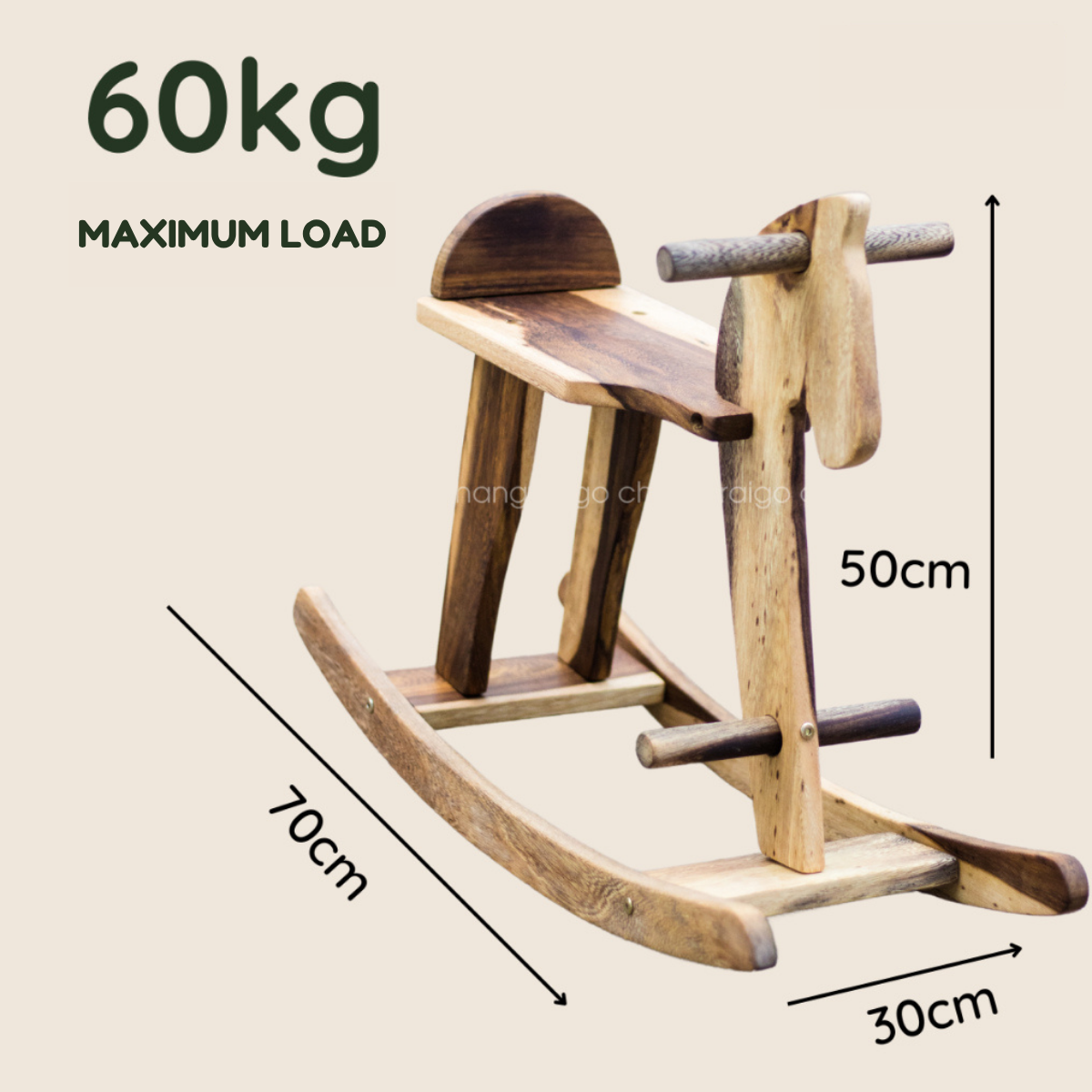 Rocking Wooden Horse – Montessori Baby Toy (Age 3+)