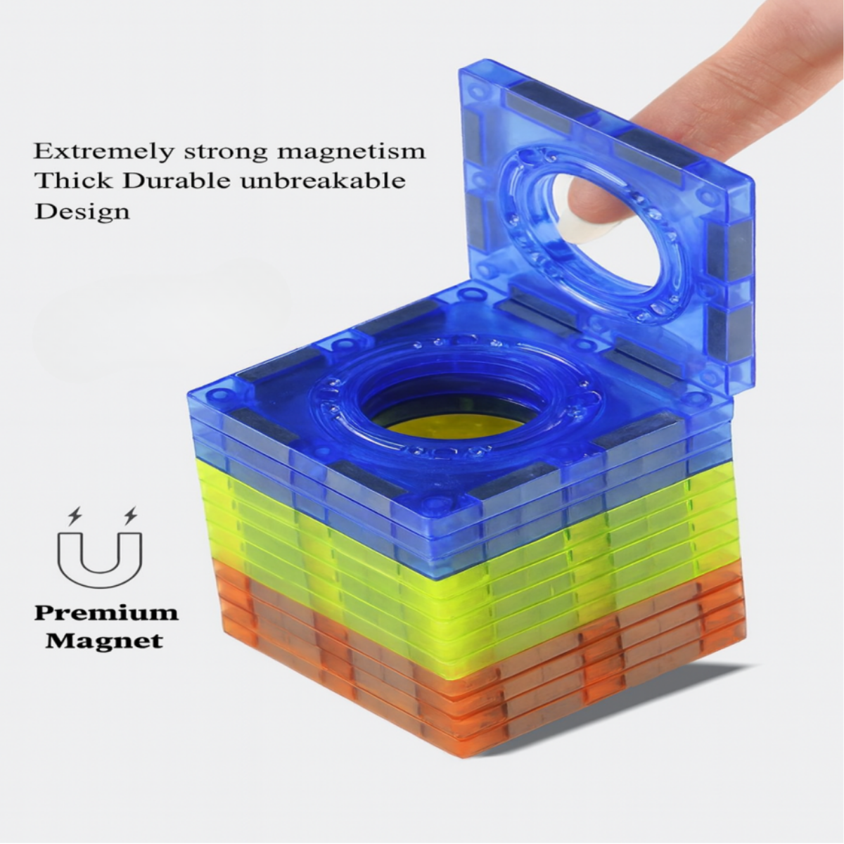 Colorful Magnetic Tile Set (73 pcs) – STEM Educational Toy (Age 3+)