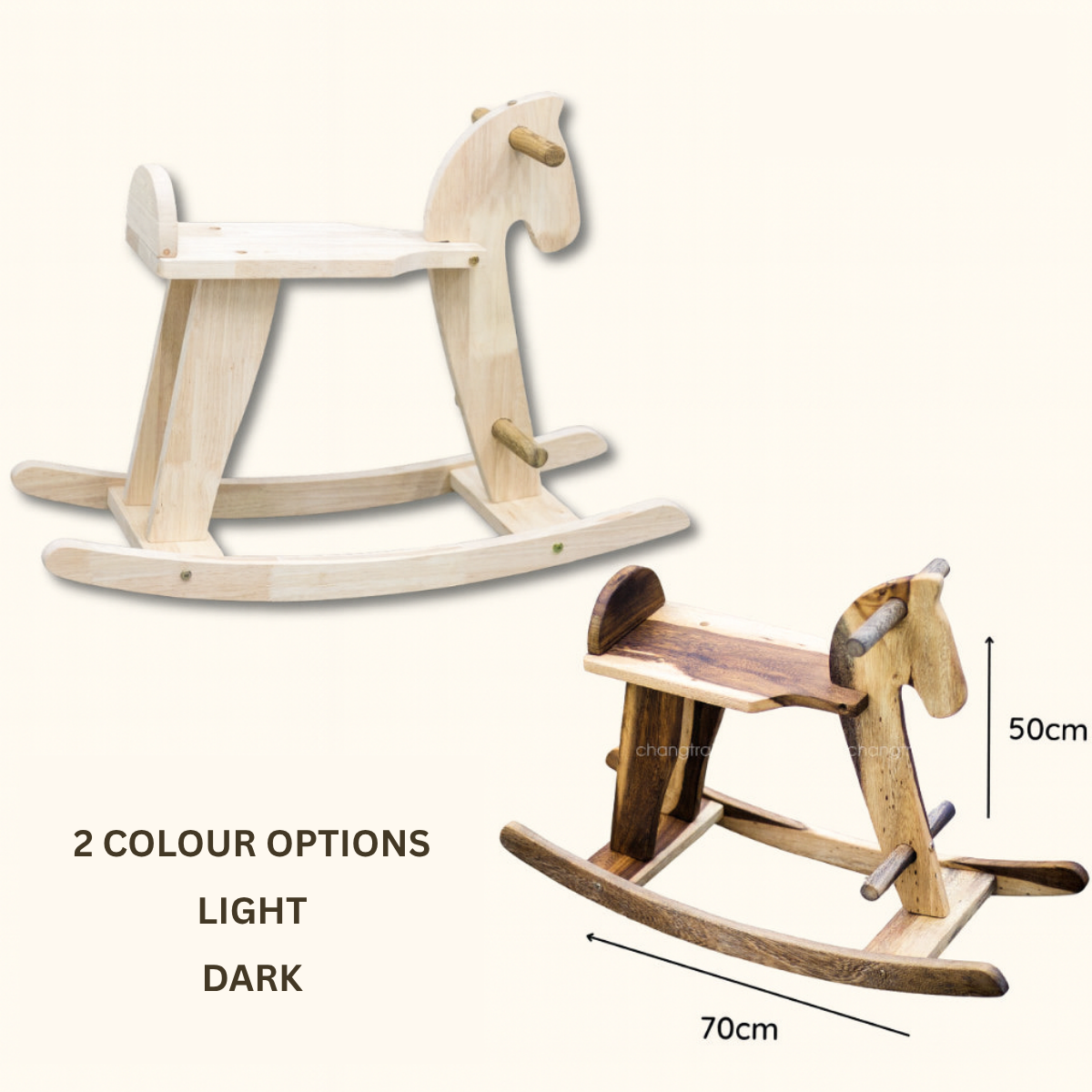 Rocking Wooden Horse – Montessori Baby Toy (Age 3+)