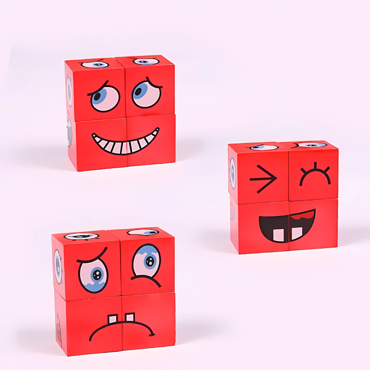 Face-Changing Wooden Cube Puzzle – Montessori Logic & Reaction Game for Kids (Age 3+)
