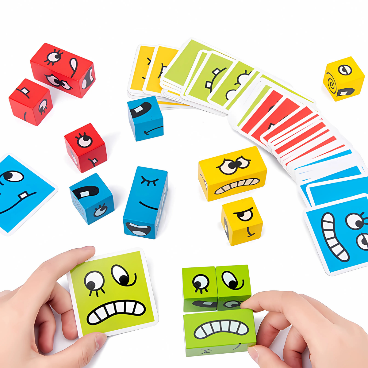 Face-Changing Wooden Cube Puzzle – Montessori Logic & Reaction Game for Kids (Age 3+)