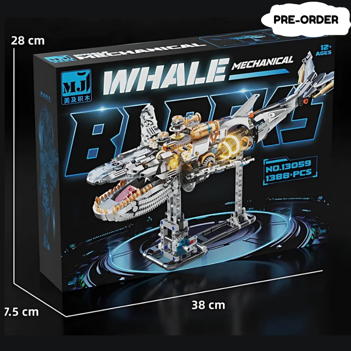 Mechanical Whale Model Kit with LED – STEM Building Toy (Age 6+)