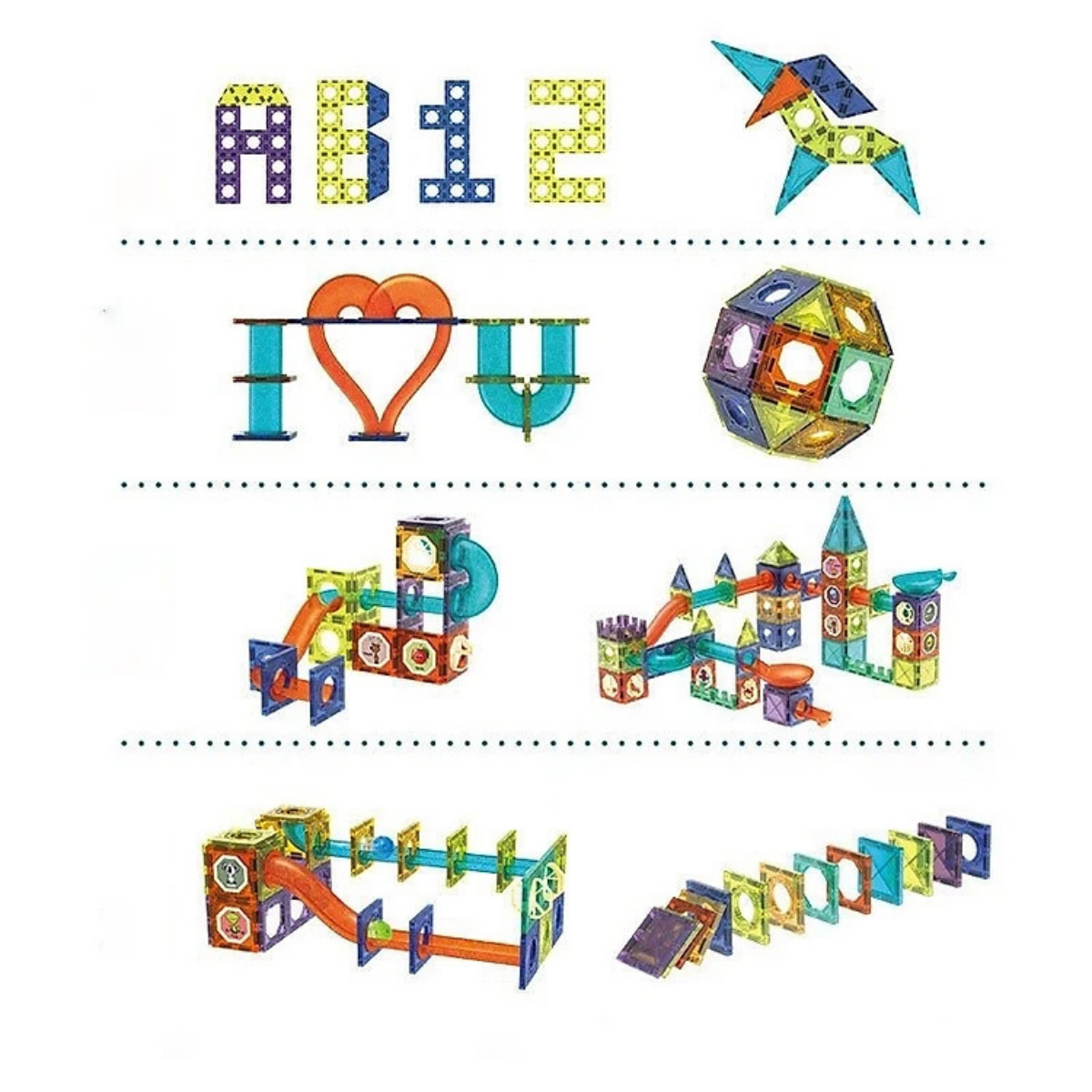Colorful Magnetic Tile Set (73 pcs) – STEM Educational Toy (Age 3+)