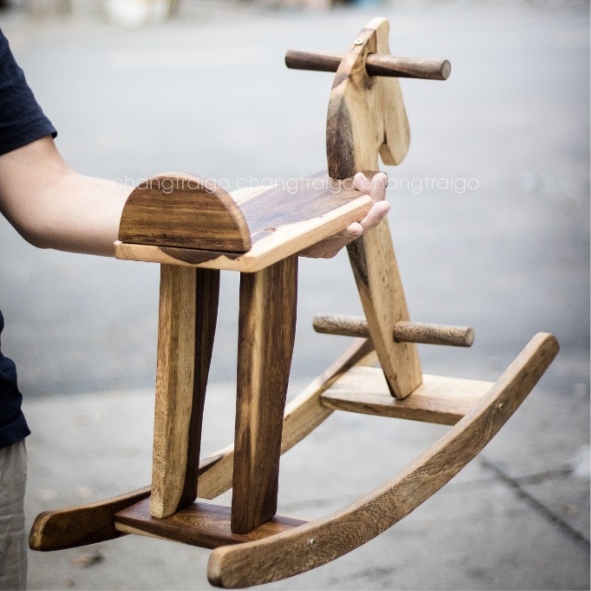 Rocking Wooden Horse – Montessori Baby Toy (Age 3+)