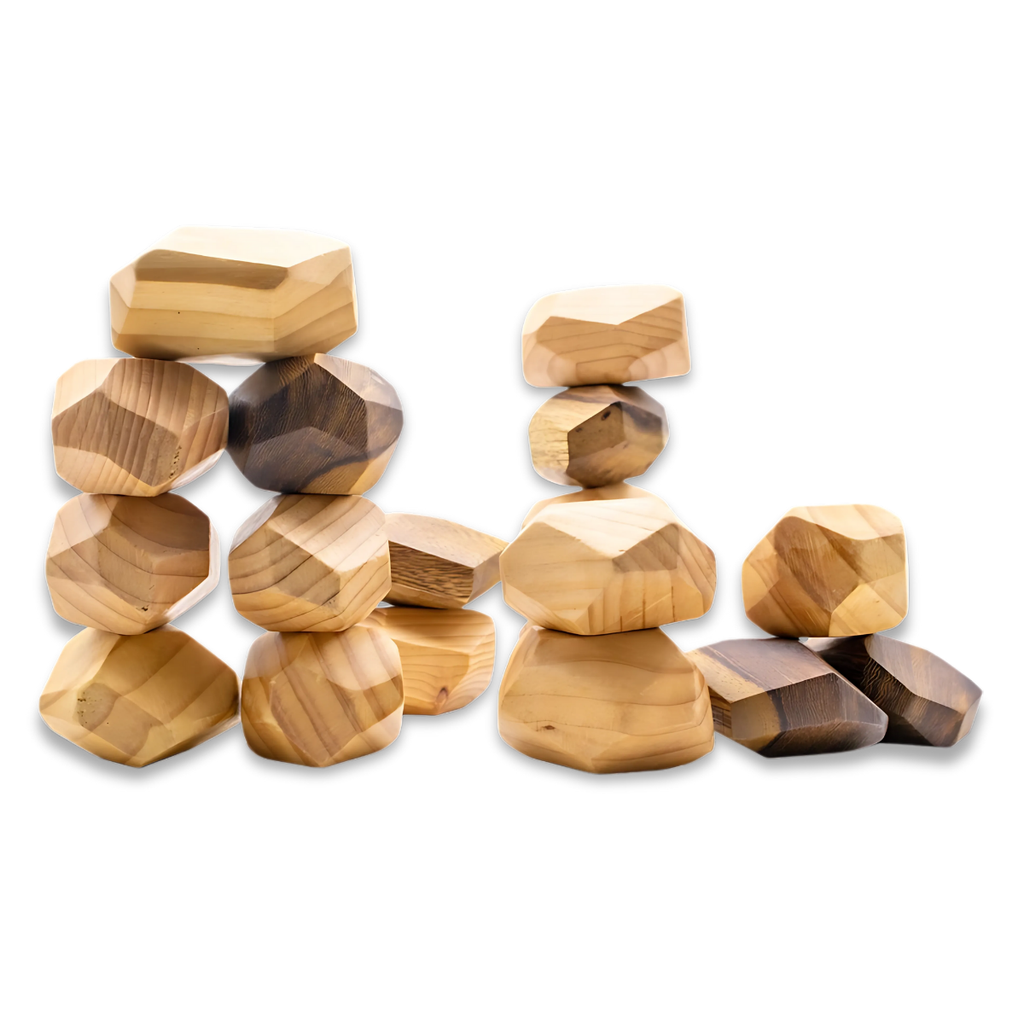 Tumi-Ishi Wooden Balancing Stones - 9 pcs – Montessori Educational Toy (Age 2+)