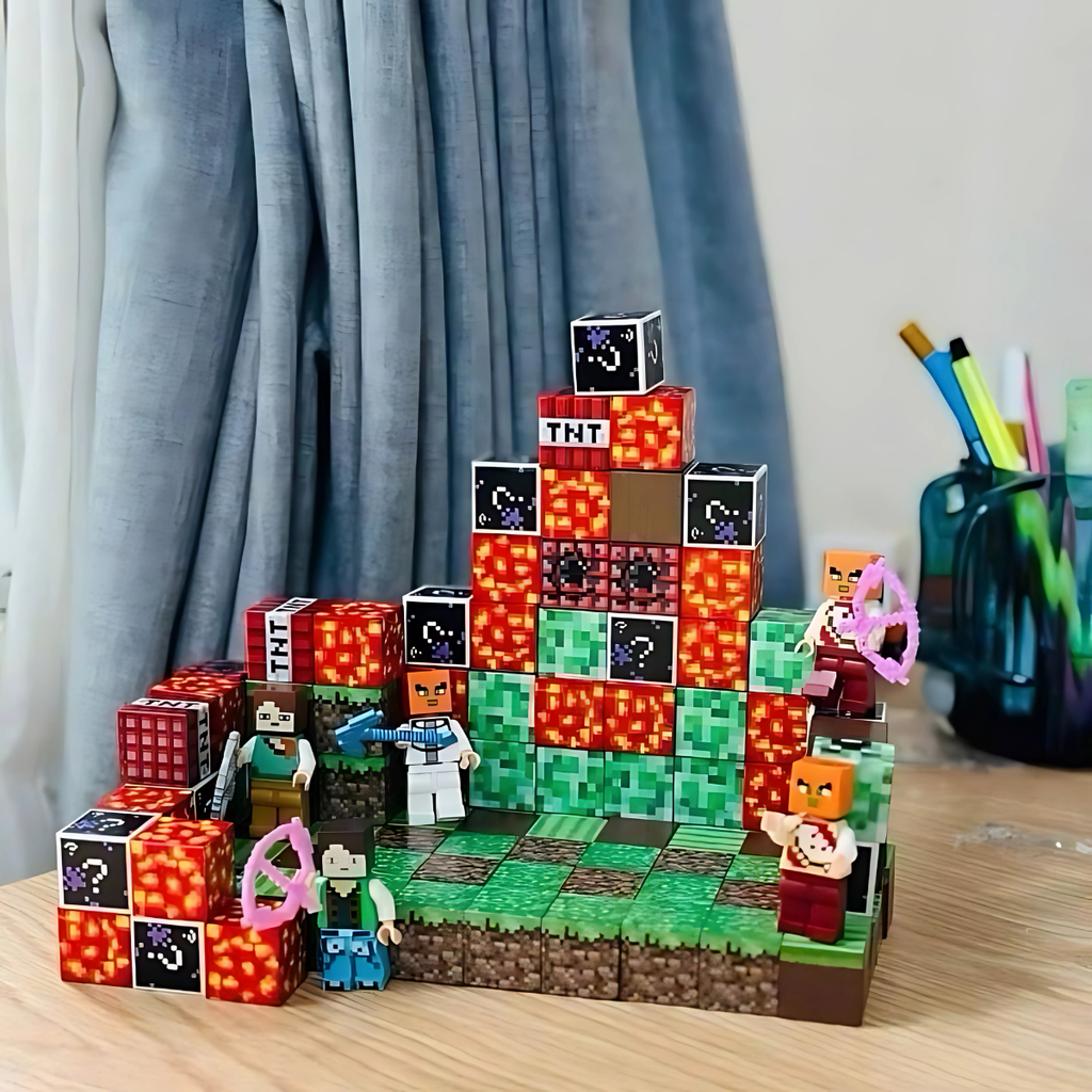 Magnetic Building Blocks 200pcs – Minecraft Inspired STEM Educational Toy for Kids Age 5+ | Large Creative Construction Set