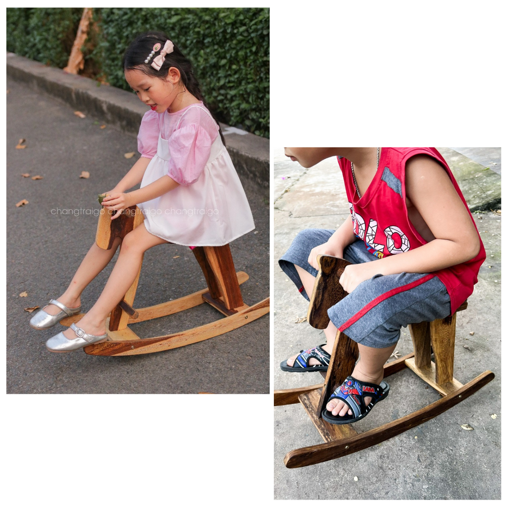Rocking Wooden Horse – Montessori Baby Toy (Age 3+)