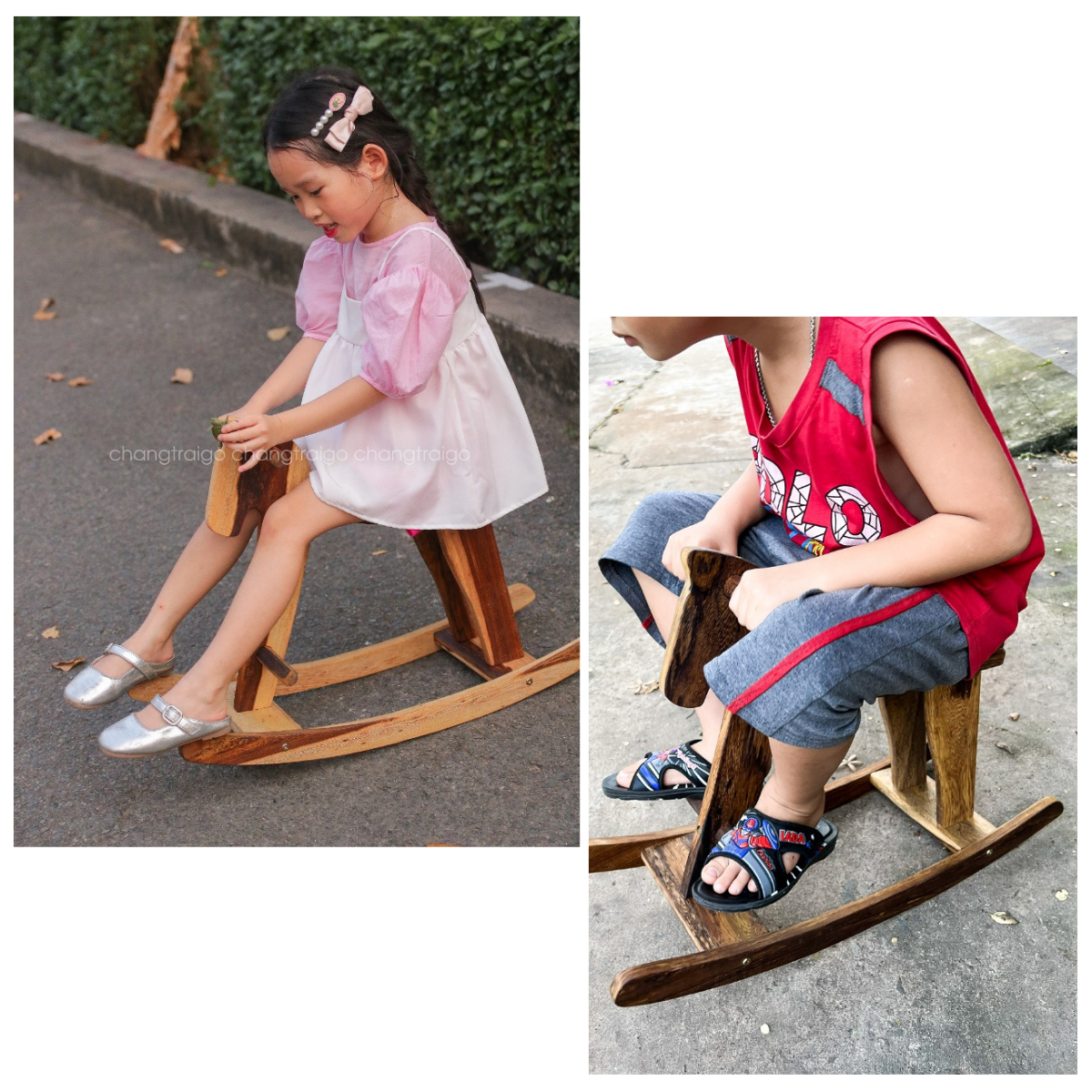 Rocking Wooden Horse – Montessori Baby Toy (Age 3+)