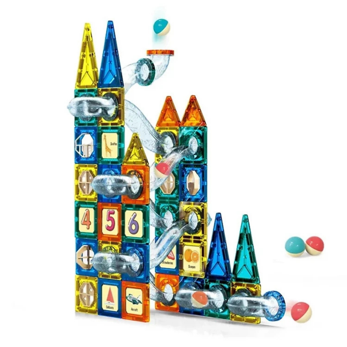 Colorful Magnetic Tile Set (73 pcs) – STEM Educational Toy (Age 3+)