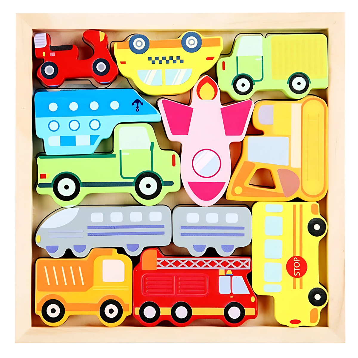 Wooden Logic Puzzle Board - Montessori Educational Toy (Age 3+)