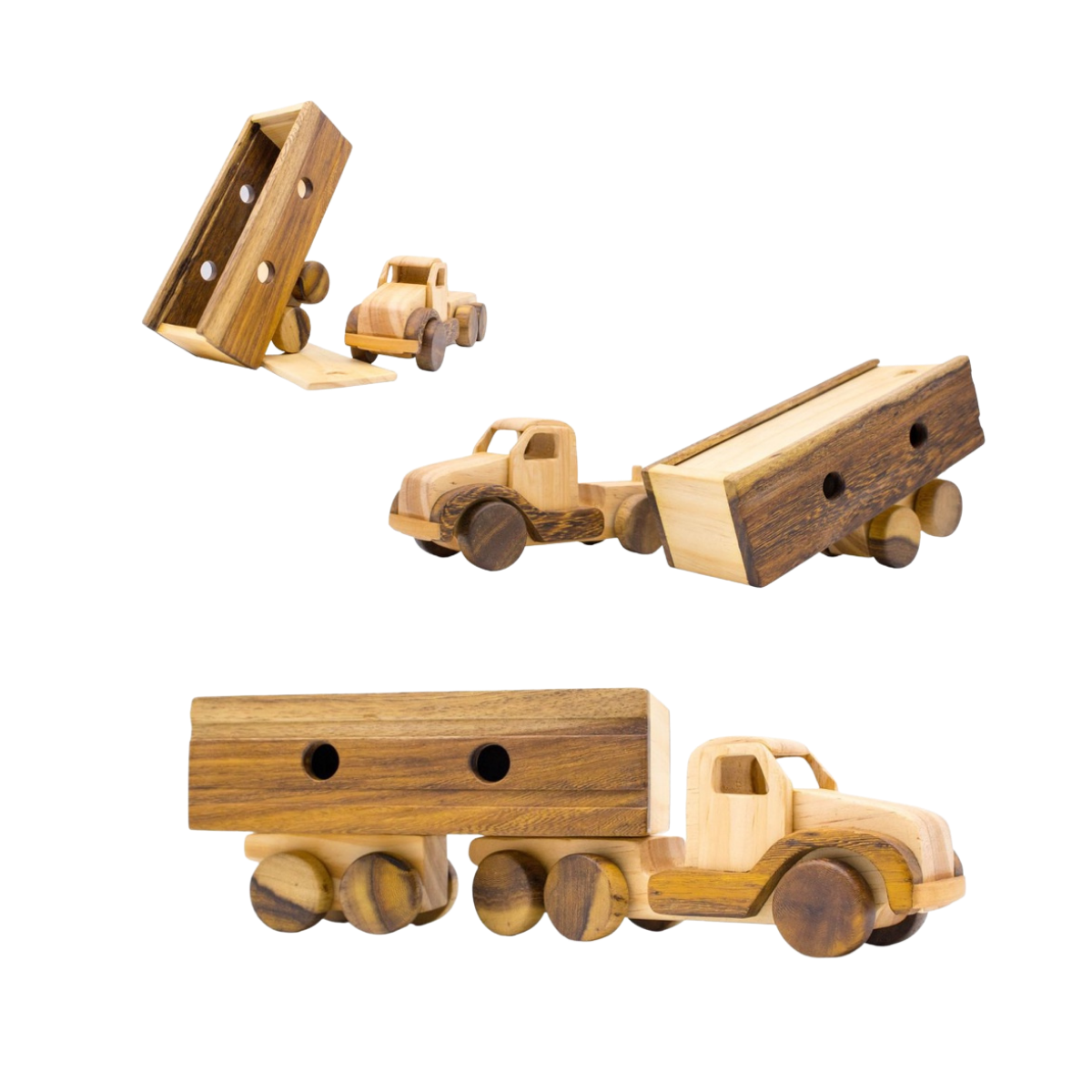 Wooden Container Truck – Montessori Vehicle Toy (Age 2+)